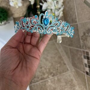 Elegant Silver and Blue Tiara